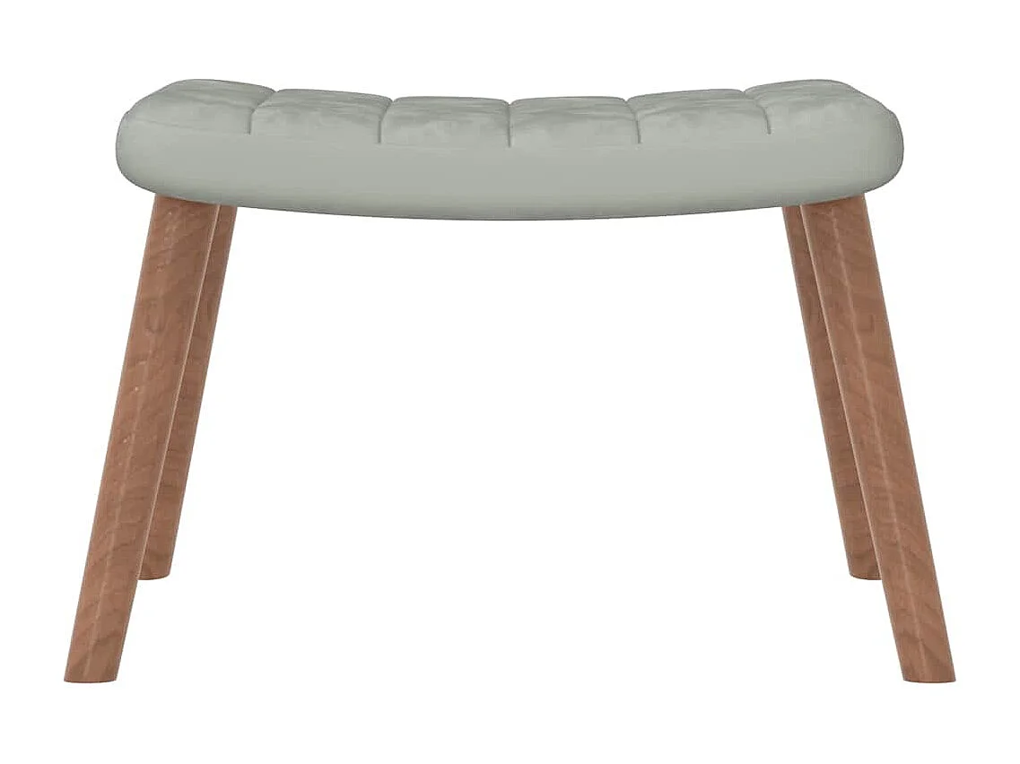 Chaise de relaxation avec repose-pied Gris clair Velours