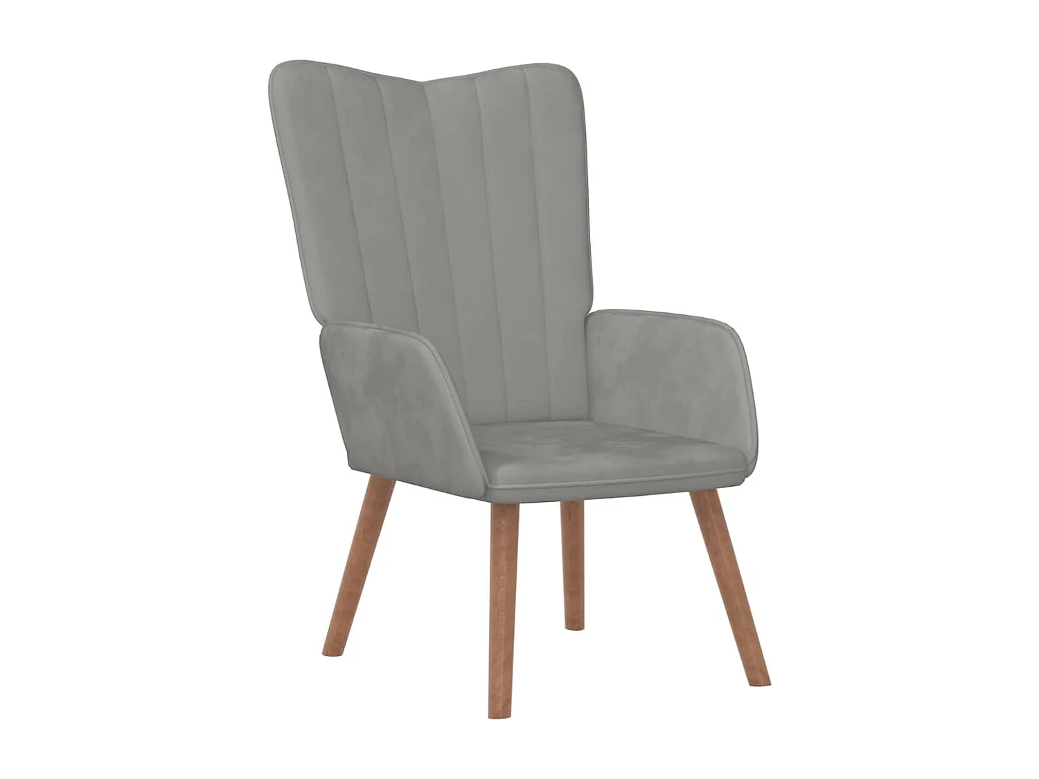 Relaxsessel mit Hocker Hellgrau Samt