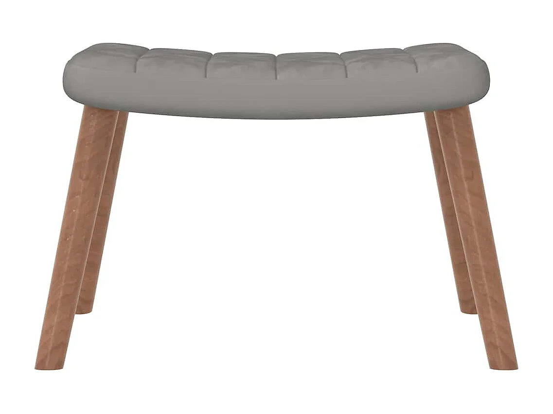 Relaxsessel mit Hocker Hellgrau Samt