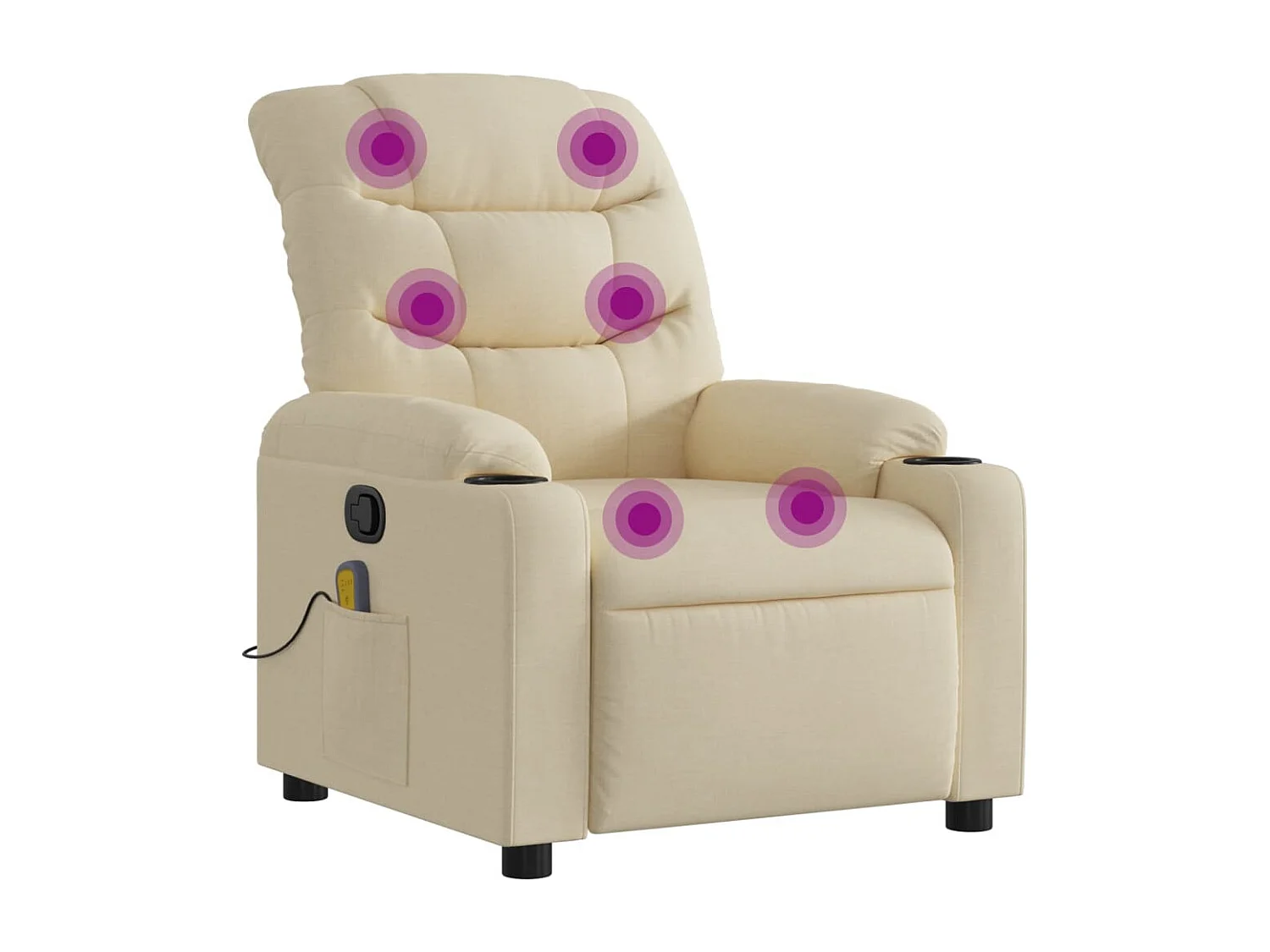 Fauteuil de massage inclinable Crème Tissu