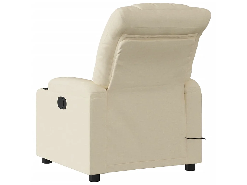 Fauteuil de massage inclinable Crème Tissu