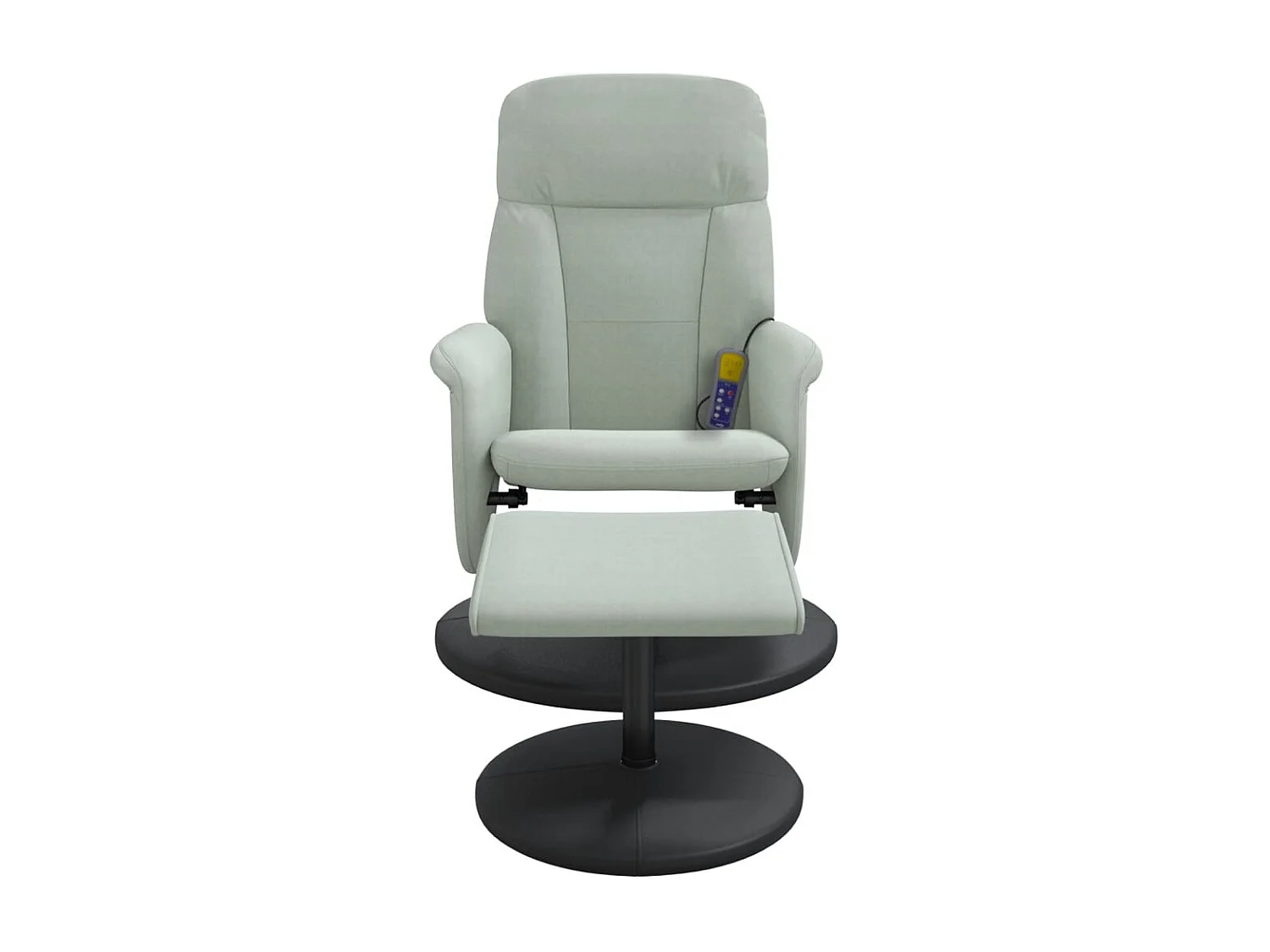 Fauteuil inclinable de massage repose-pied gris clair velours