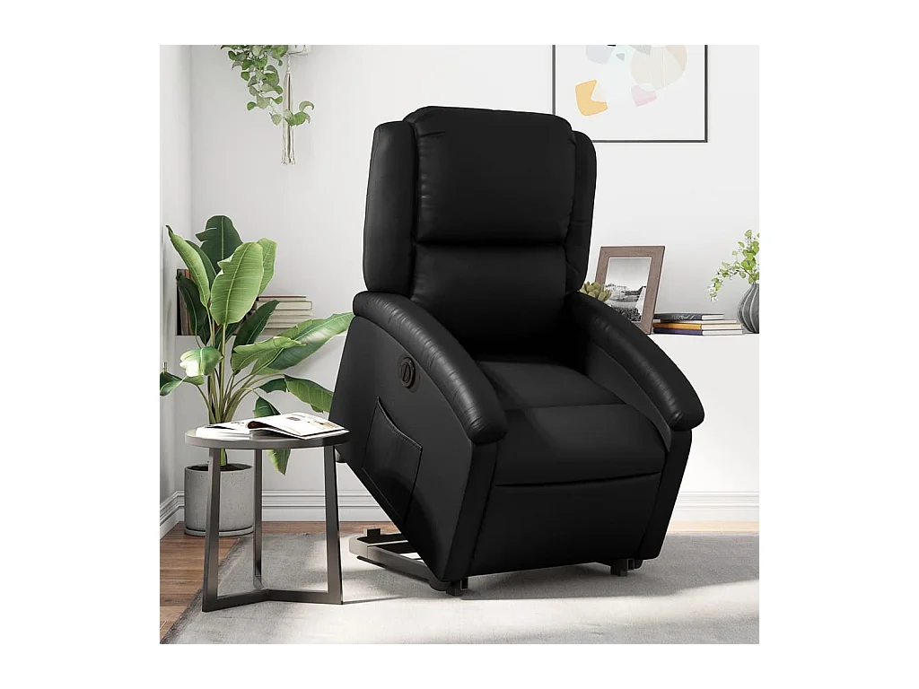 Fauteuil inclinable électrique noir similicuir