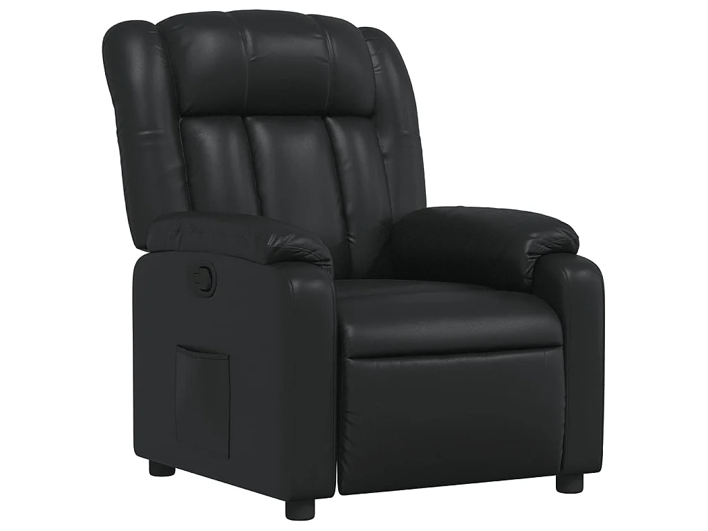 Poltrona Reclinabile Nera in Similpelle