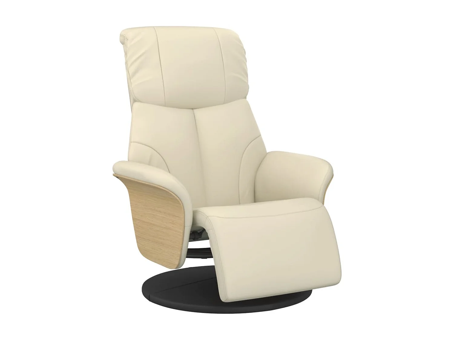 Relaxsessel mit Fußteil Creme Kunstleder