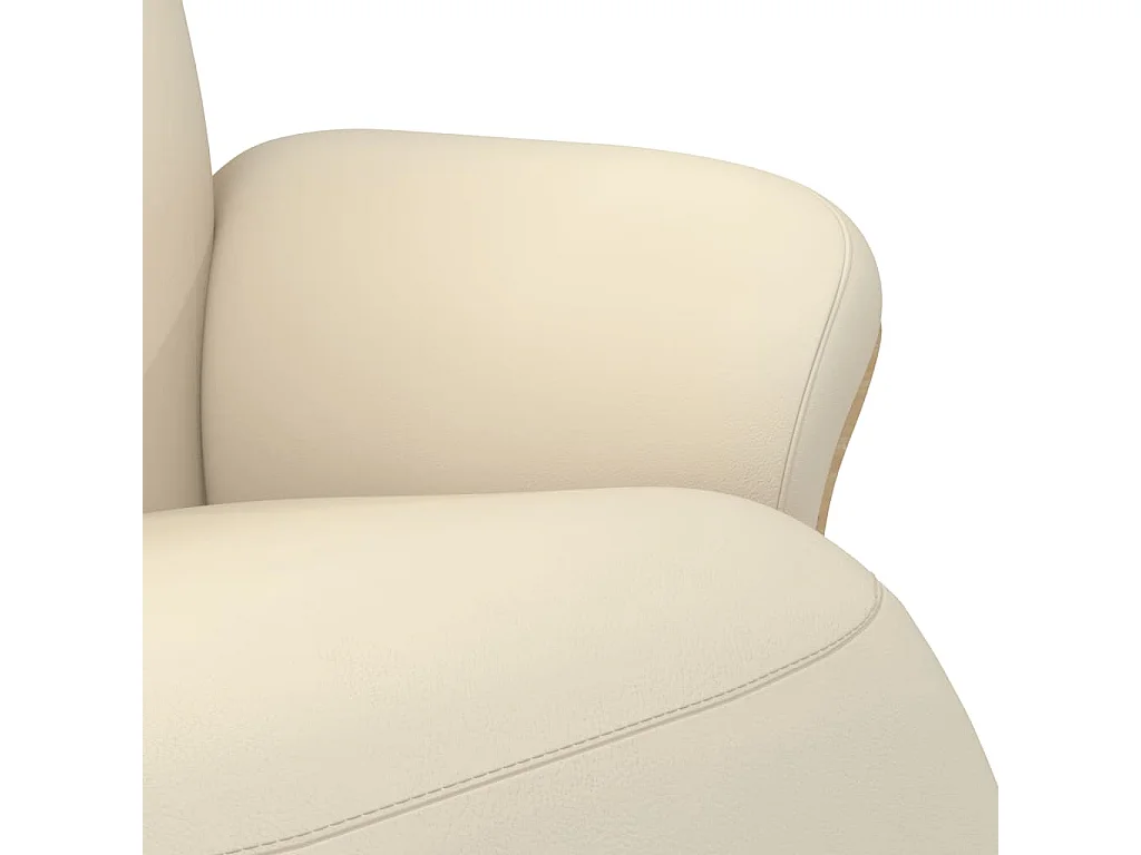 Relaxsessel mit Fußteil Creme Kunstleder