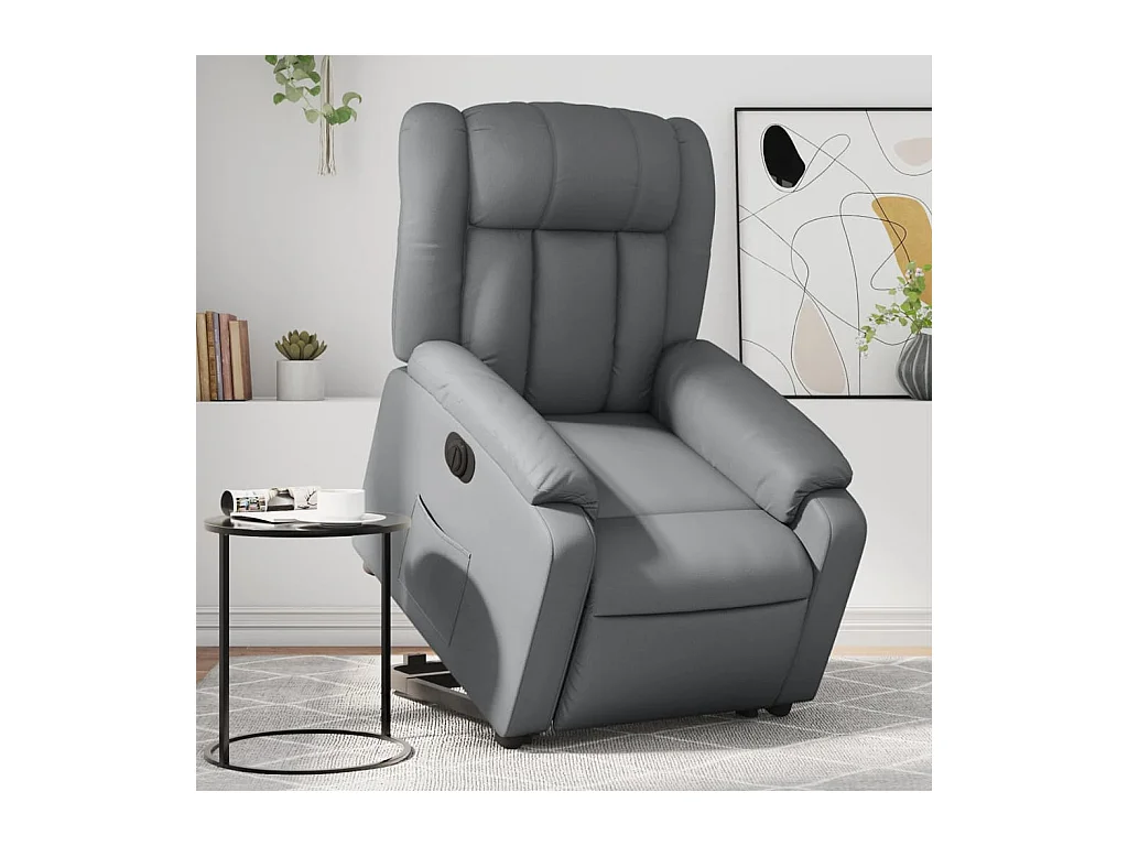 Fauteuil inclinable électrique gris similicuir