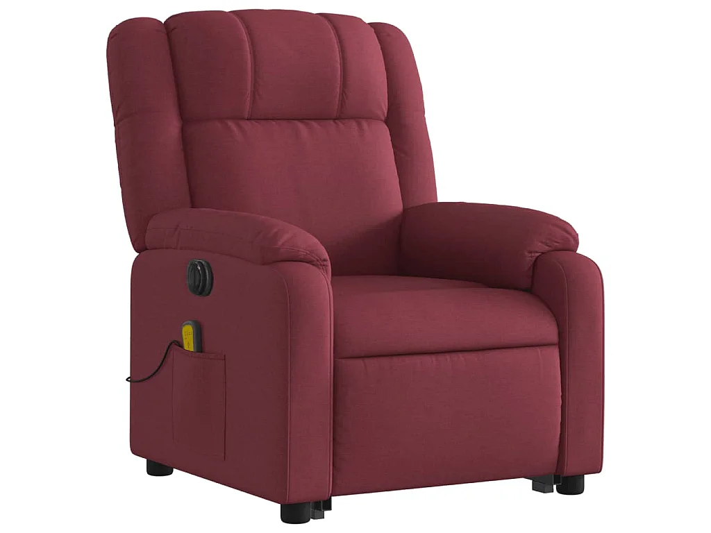 Fauteuil inclinable de massage électrique Rouge bordeaux Tissu