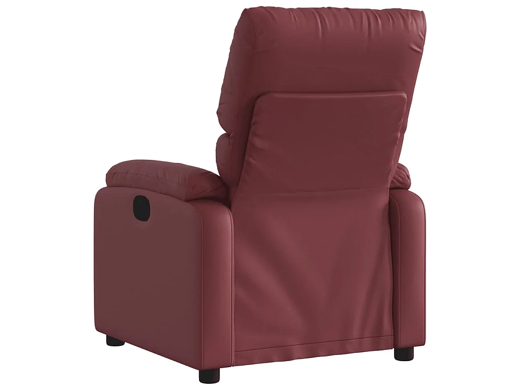 Poltrona Reclinabile Elettrica Rosso Vino in Similpelle