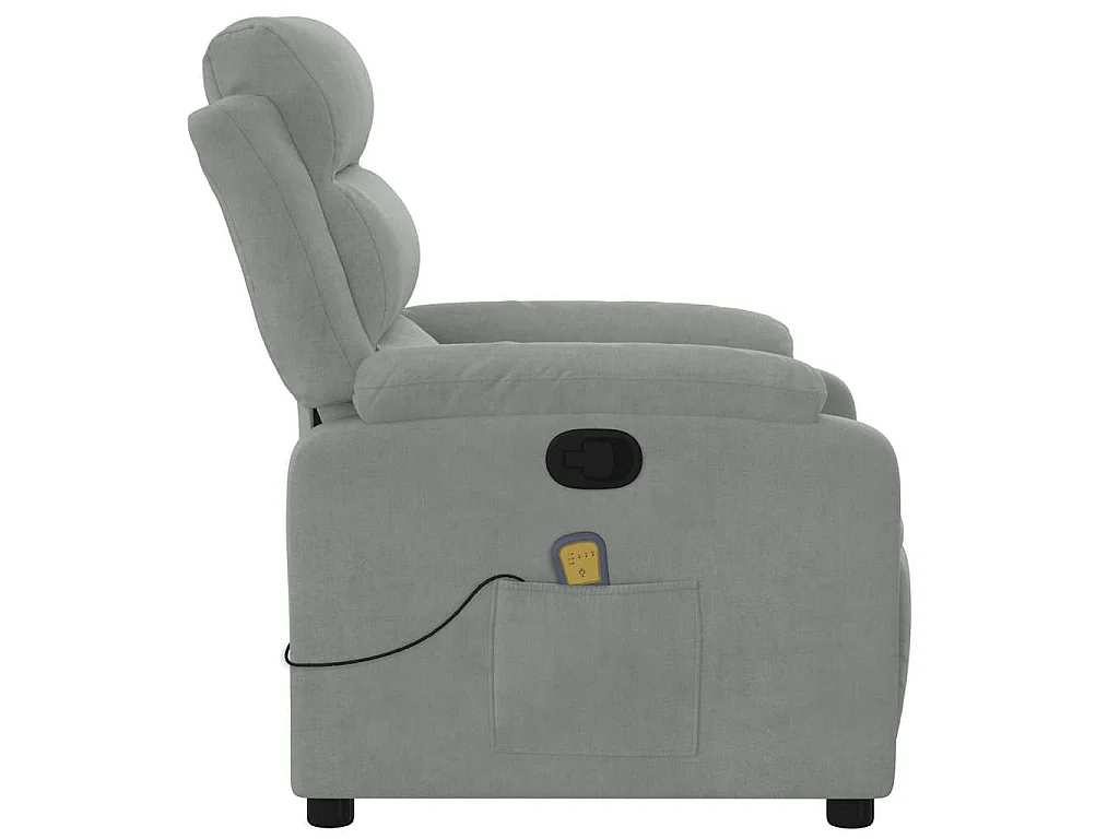 Massagesessel Hellgrau Samt