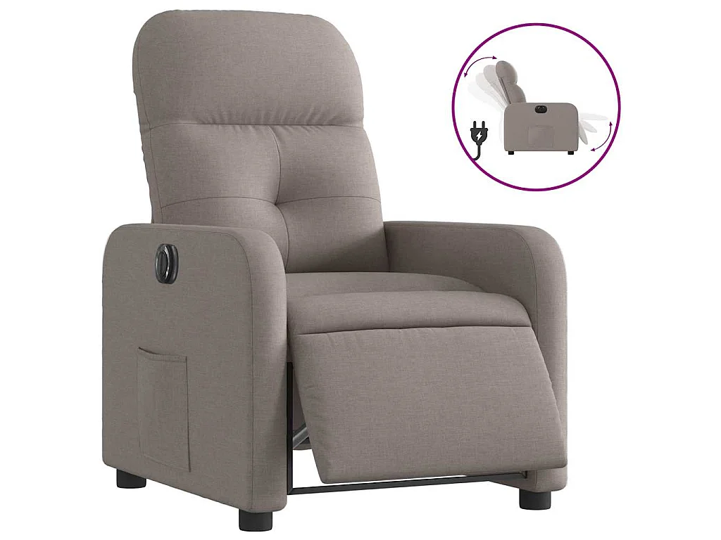 Fauteuil inclinable électrique Taupe Tissu