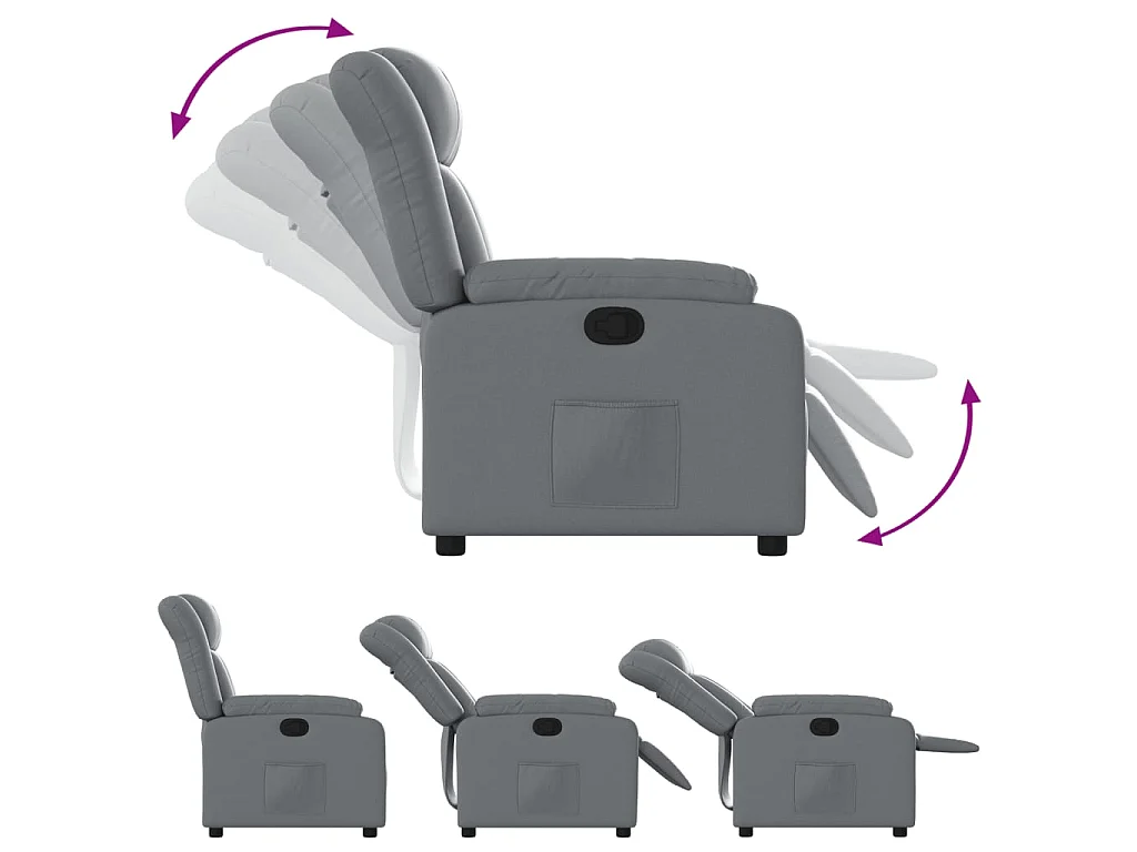 Fauteuil inclinable Gris Similicuir