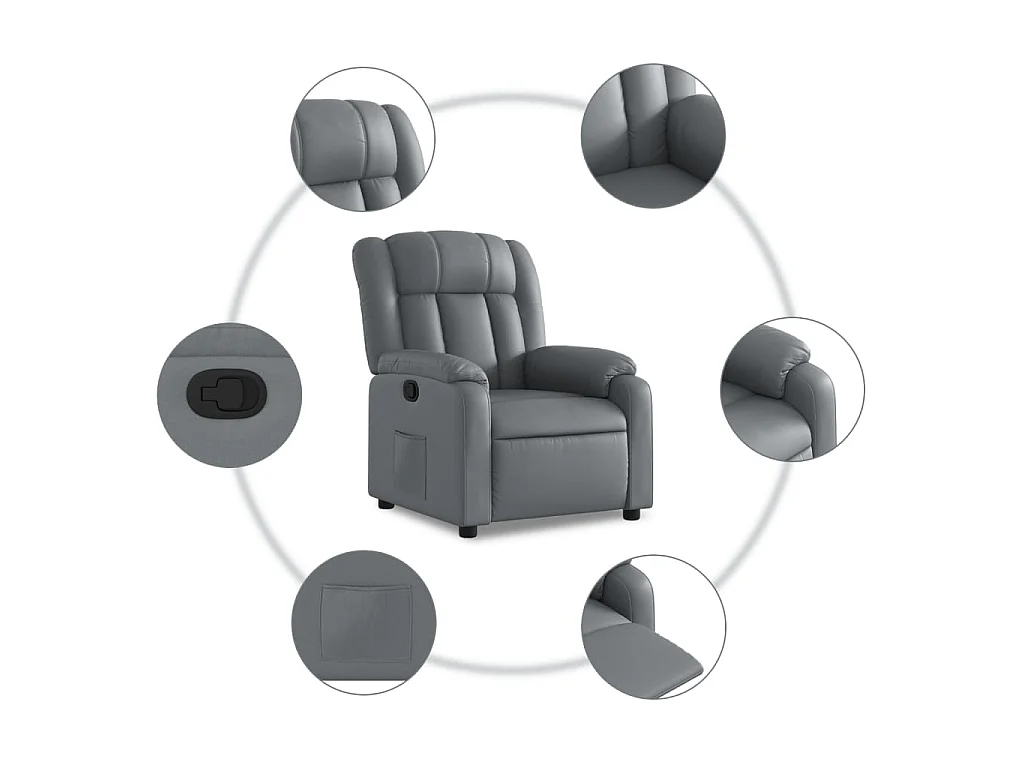Fauteuil inclinable Gris Similicuir