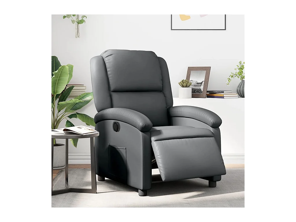 Fauteuil inclinable électrique Gris Similicuir