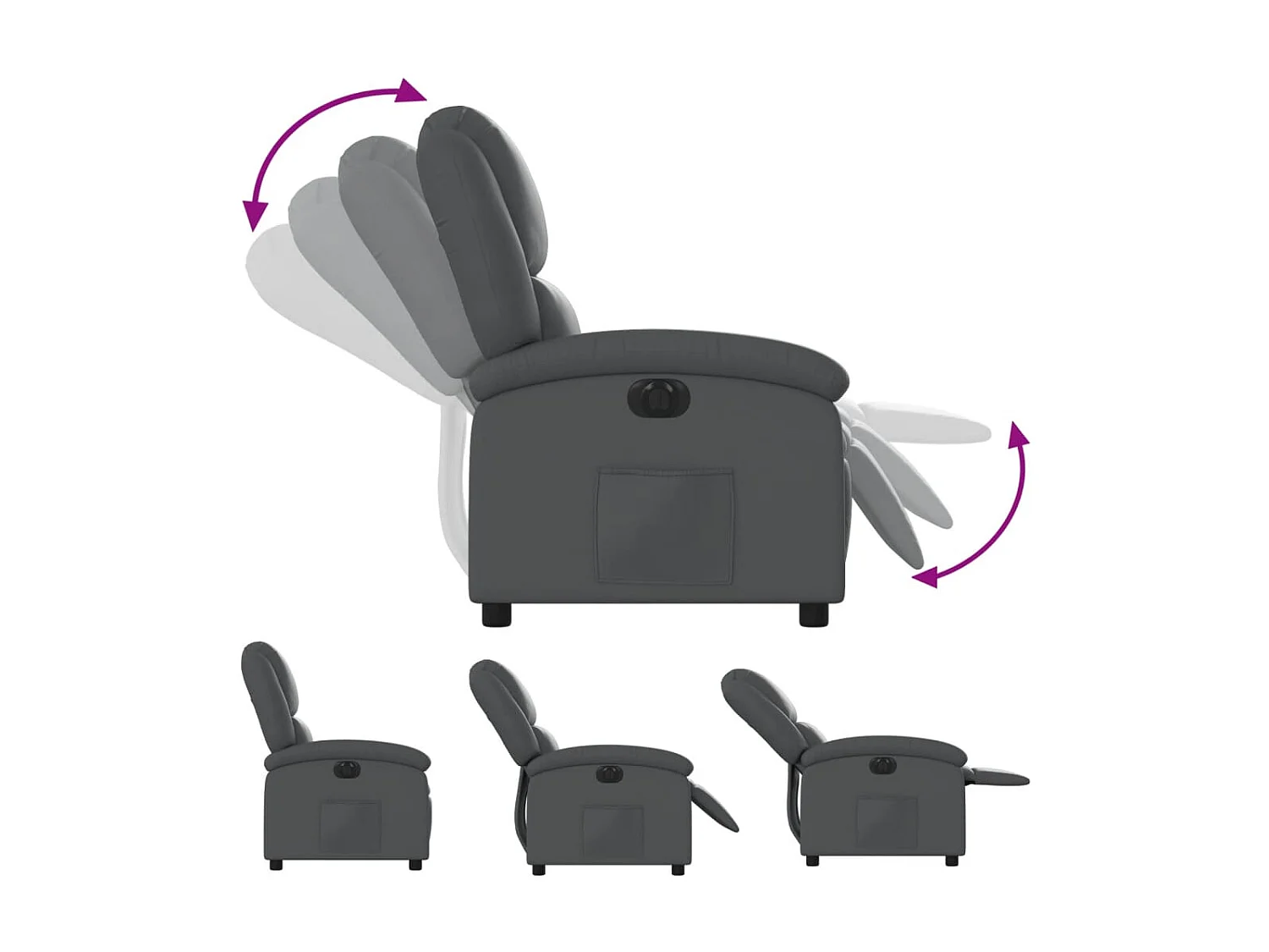 Fauteuil inclinable électrique Gris Similicuir