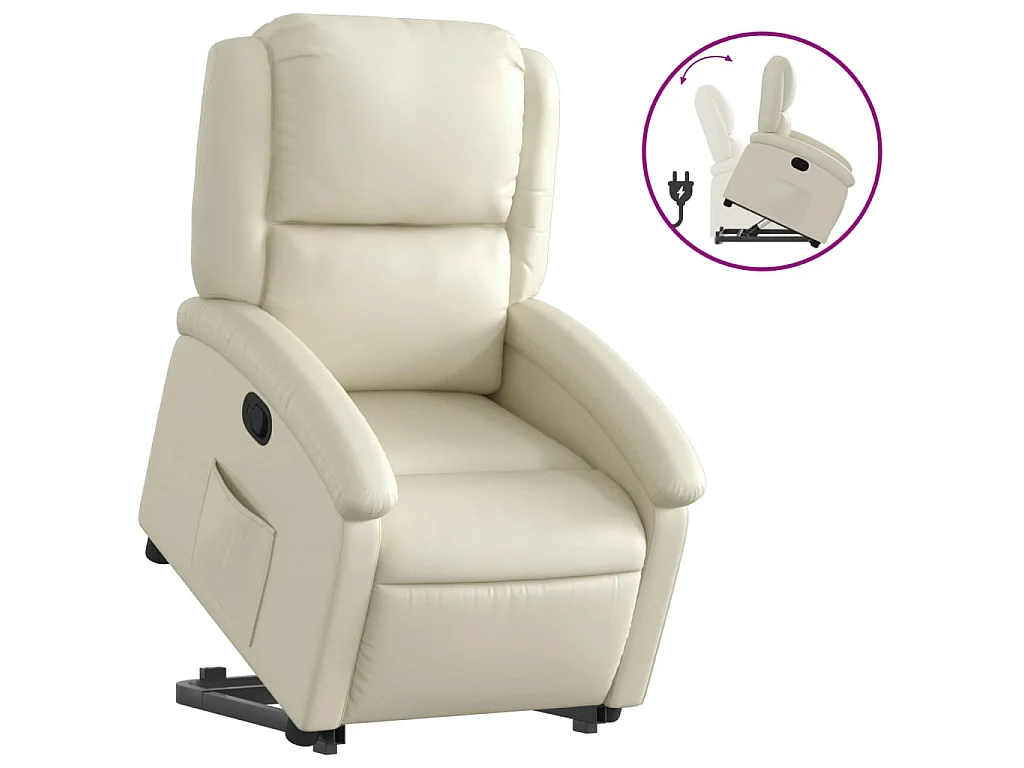 Fauteuil inclinable Crème Similicuir