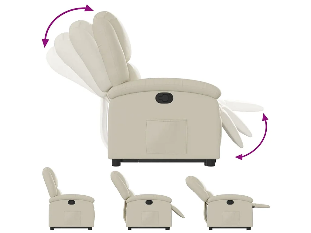Fauteuil inclinable Crème Similicuir