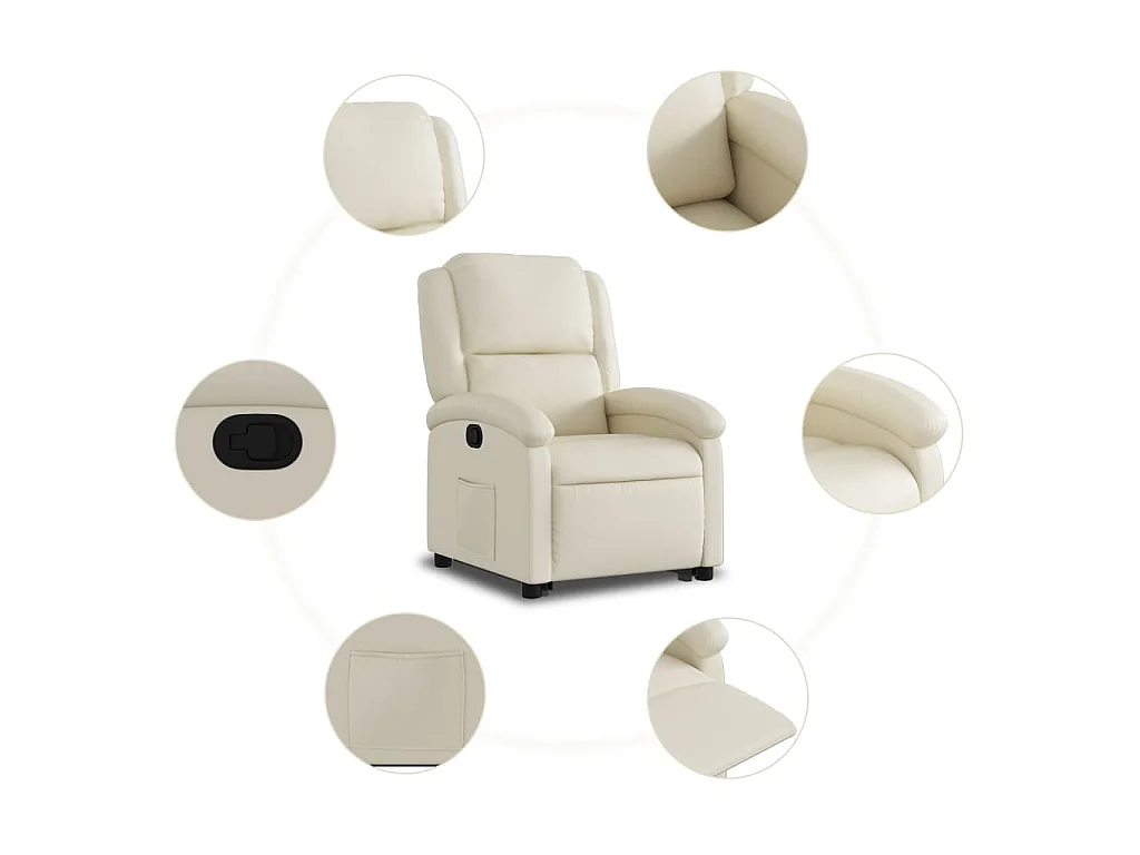 Fauteuil inclinable Crème Similicuir