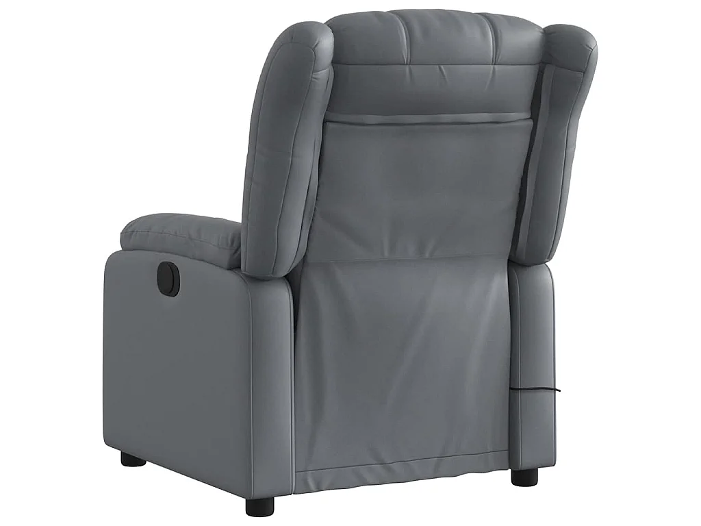 Sillón de masaje reclinable cuero sintético gris