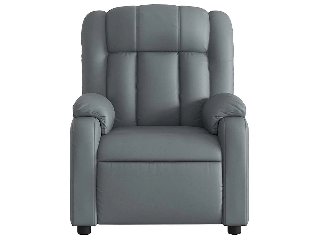 Sillón de masaje reclinable cuero sintético gris