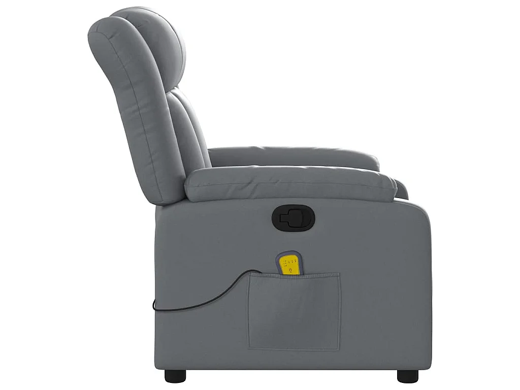 Sillón de masaje reclinable cuero sintético gris