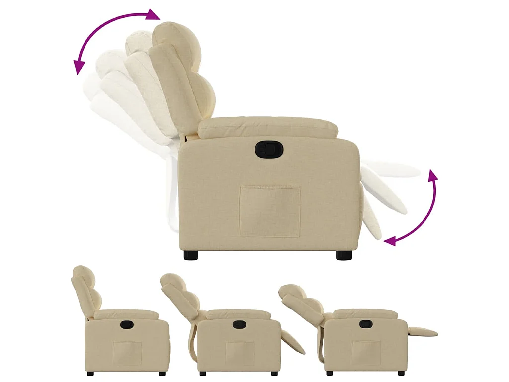 Fauteuil inclinable Crème Tissu