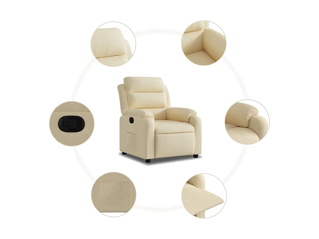 Fauteuil inclinable Crème Tissu