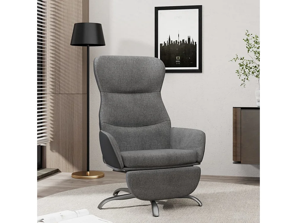 Relaxsessel mit Fußteil Dunkelgrau Stoff