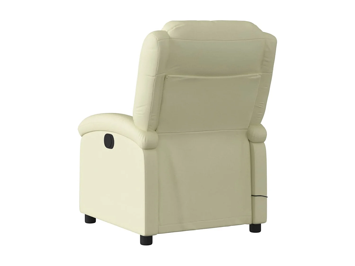Sillón reclinable de masaje eléctrico cuero auténtico crema