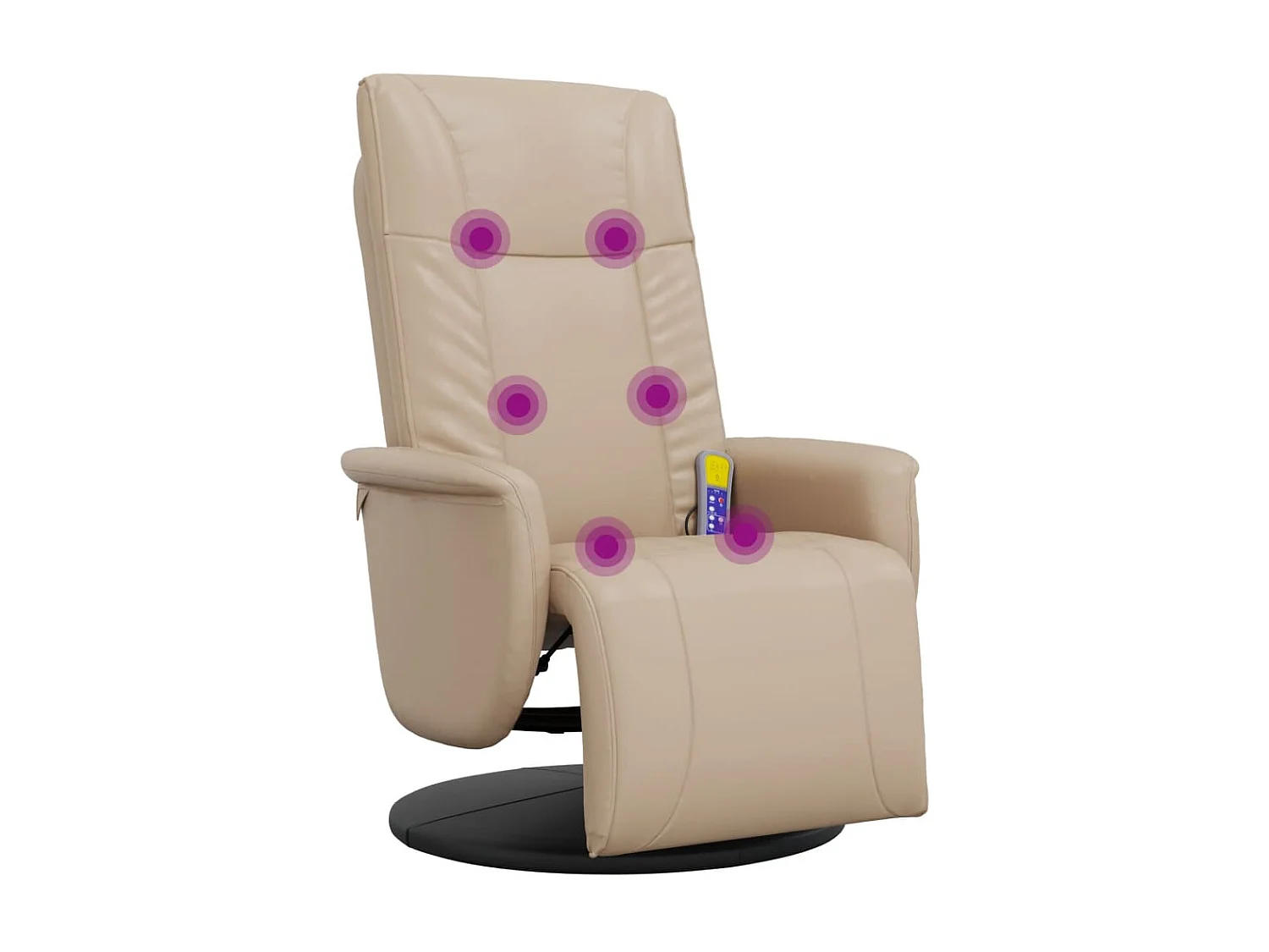 Fauteuil inclinable de massage repose-pieds cappuccino