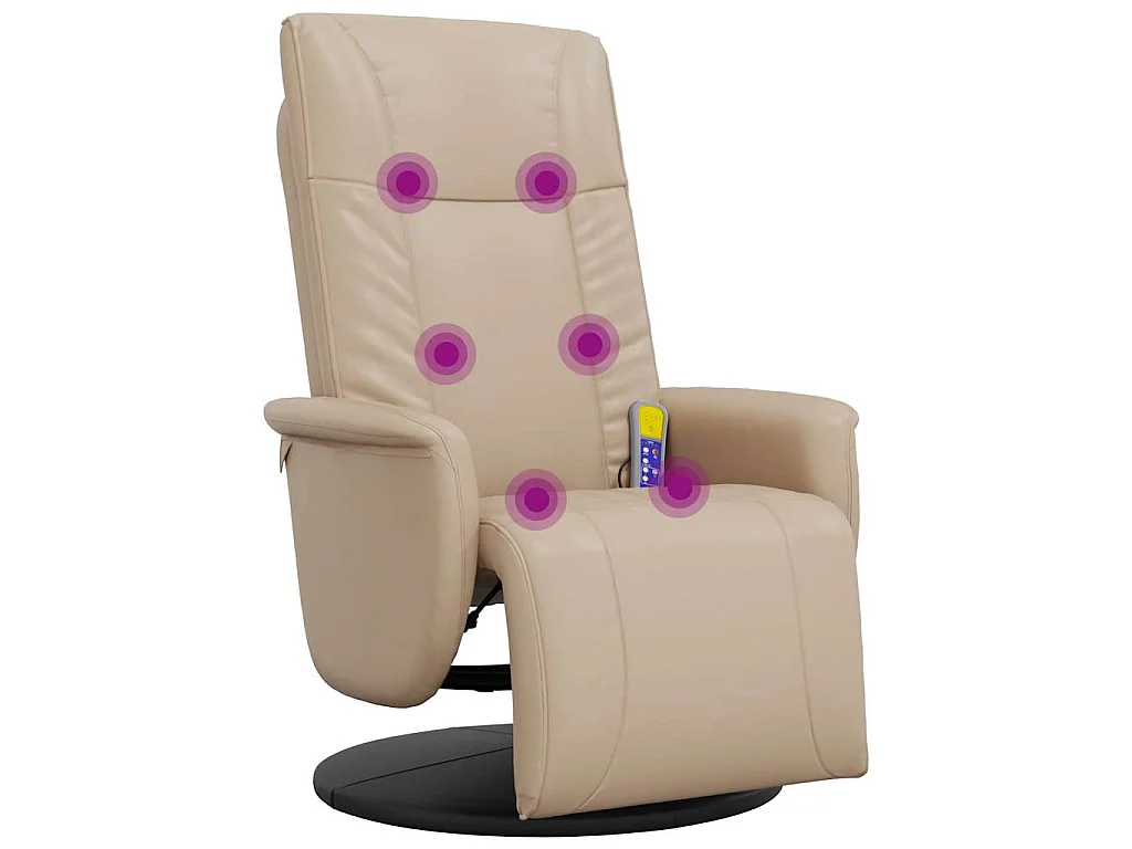 Massagesessel mit Fußteil Cappuccino-Braun Kunstleder