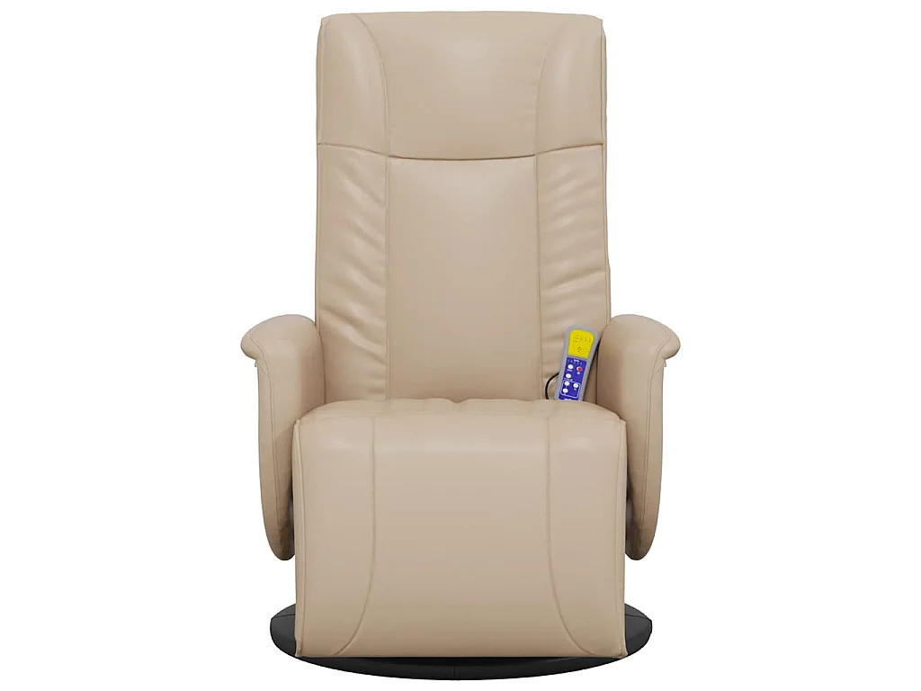 Massagesessel mit Fußteil Cappuccino-Braun Kunstleder