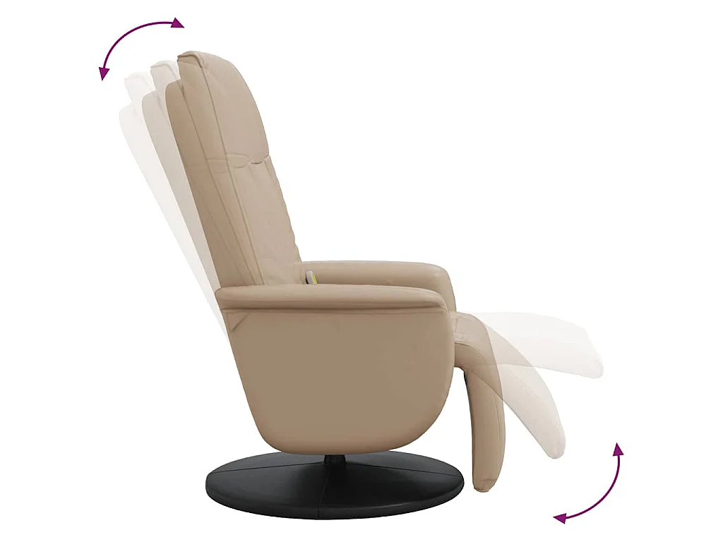 Massagesessel mit Fußteil Cappuccino-Braun Kunstleder