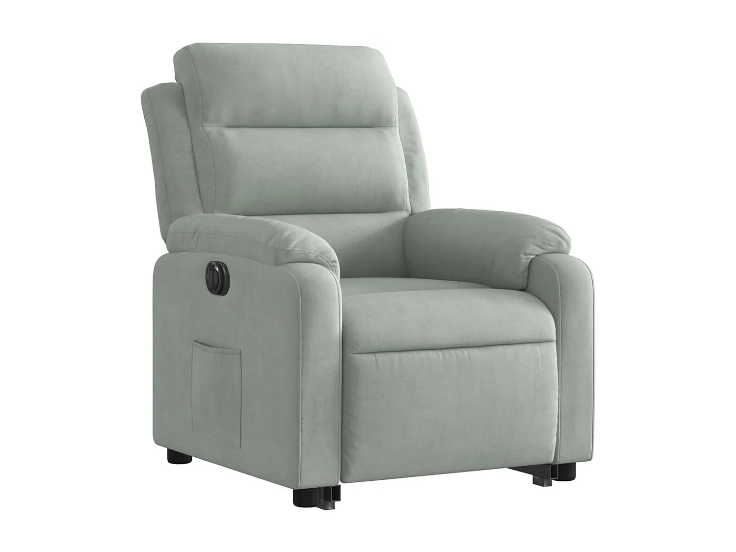 Fauteuil inclinable électrique gris clair velours