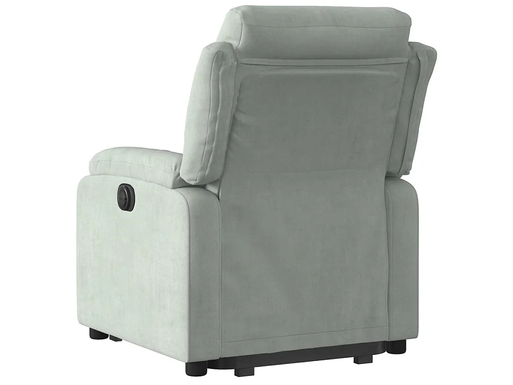 Fauteuil inclinable électrique gris clair velours