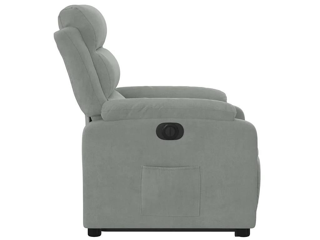 Fauteuil inclinable électrique gris clair velours