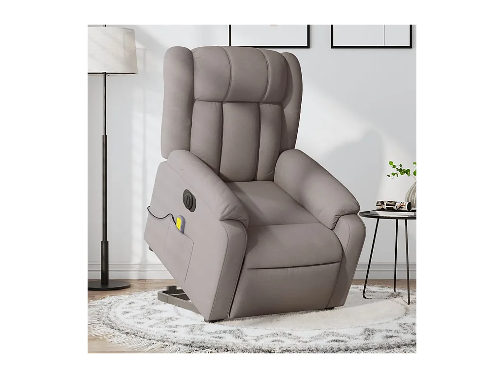 Fauteuil inclinable de massage électrique Taupe Tissu
