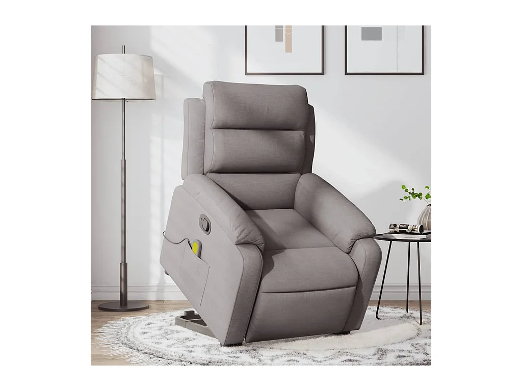 Fauteuil inclinable de massage Taupe Tissu