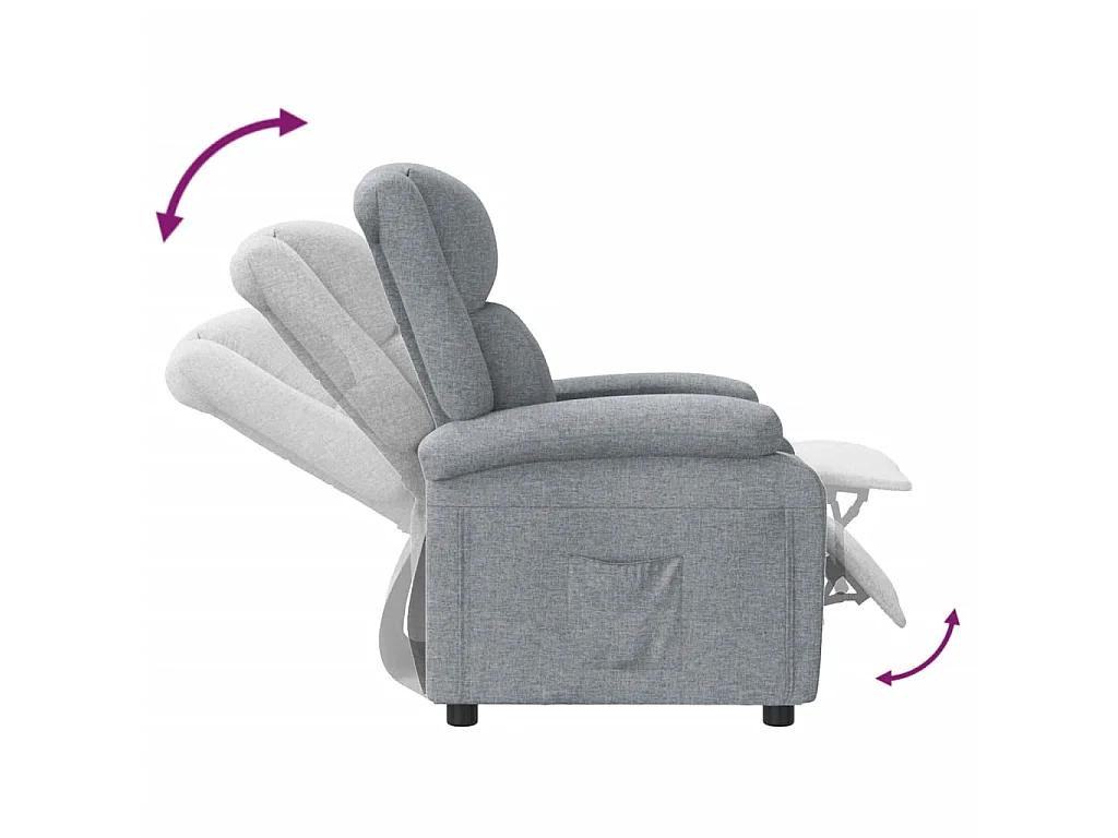 Fauteuil inclinable Gris clair Tissu