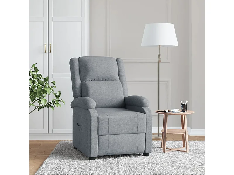 Fauteuil verstelbaar stof lichtgrijs
