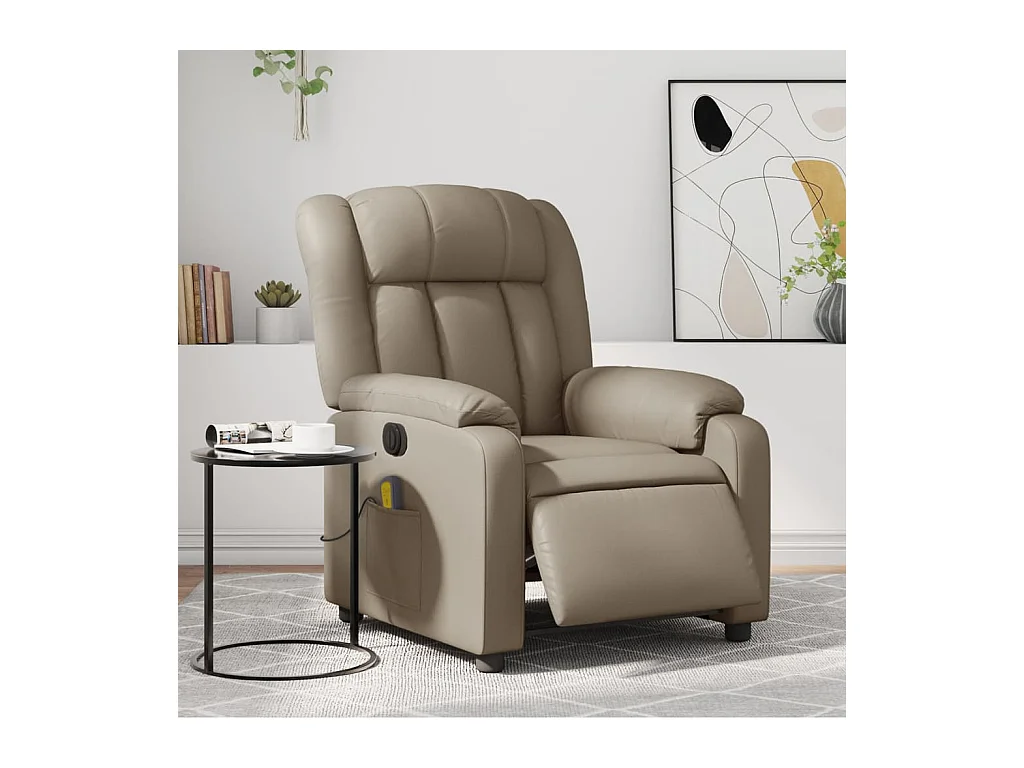 Fauteuil de massage inclinable électrique cappuccino similicuir