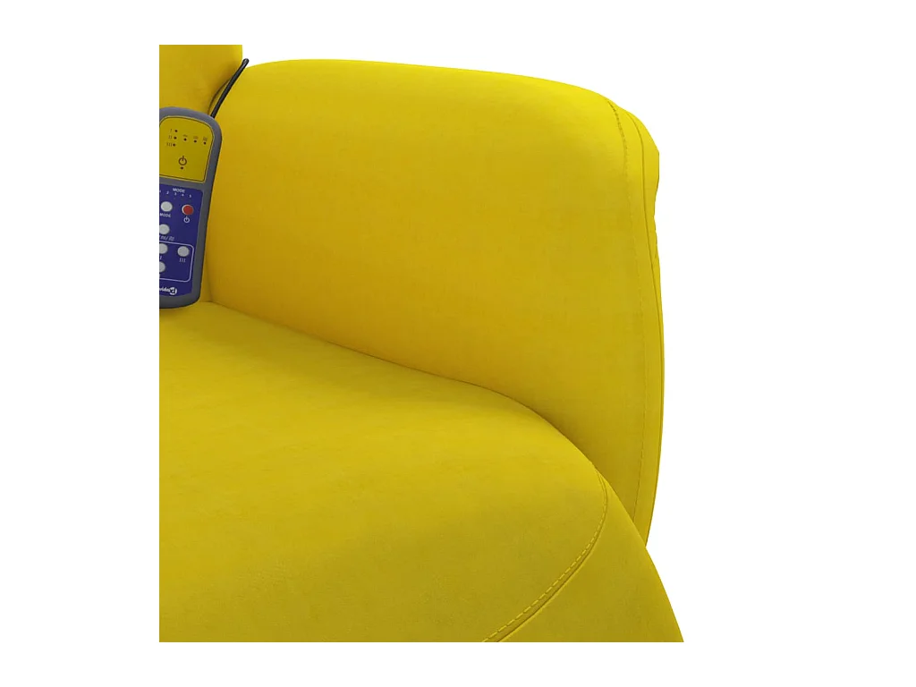 Fauteuil inclinable de massage avec repose-pied jaune velours