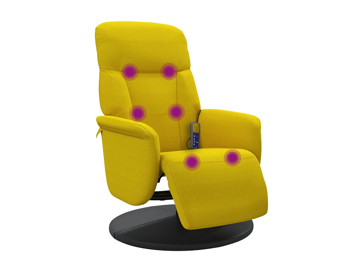 Sillón reclinable masaje con reposapiés terciopelo amarillo