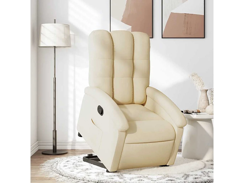 Relaxsessel mit Aufstehhilfe Creme Stoff