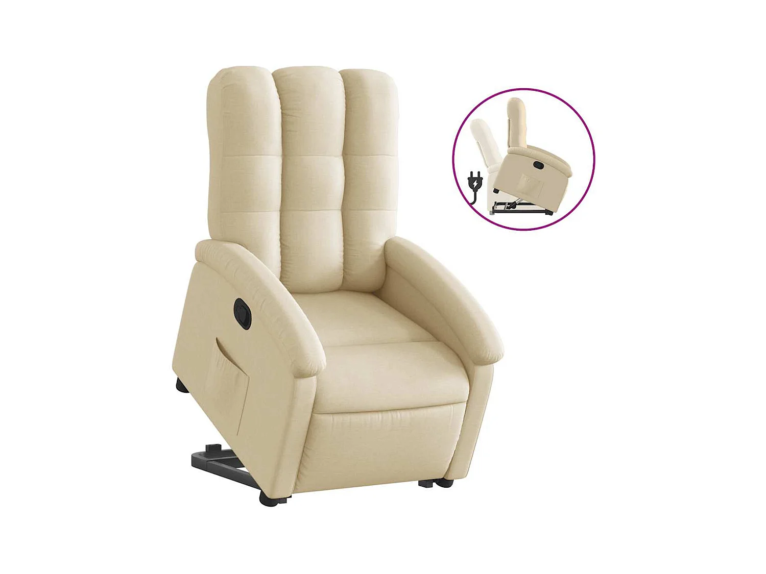 Fauteuil inclinable Crème Tissu