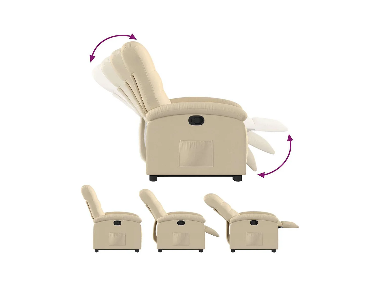 Fauteuil inclinable Crème Tissu