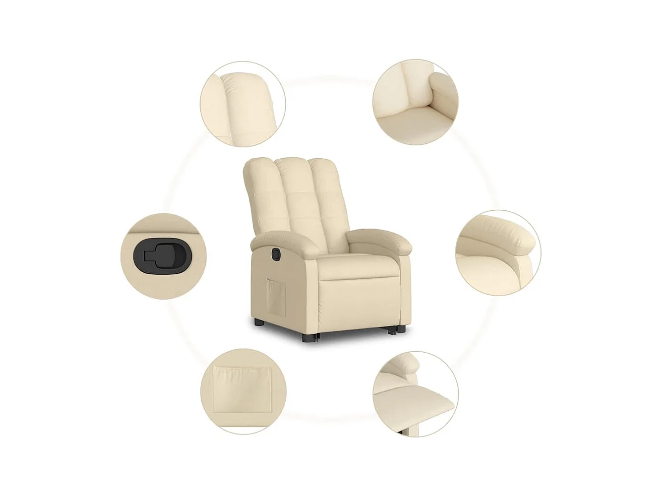 Fauteuil inclinable Crème Tissu
