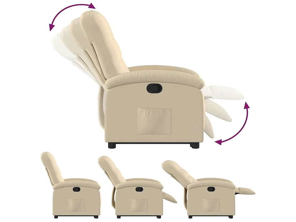 Sta-op-stoel verstelbaar stof crèmekleurig