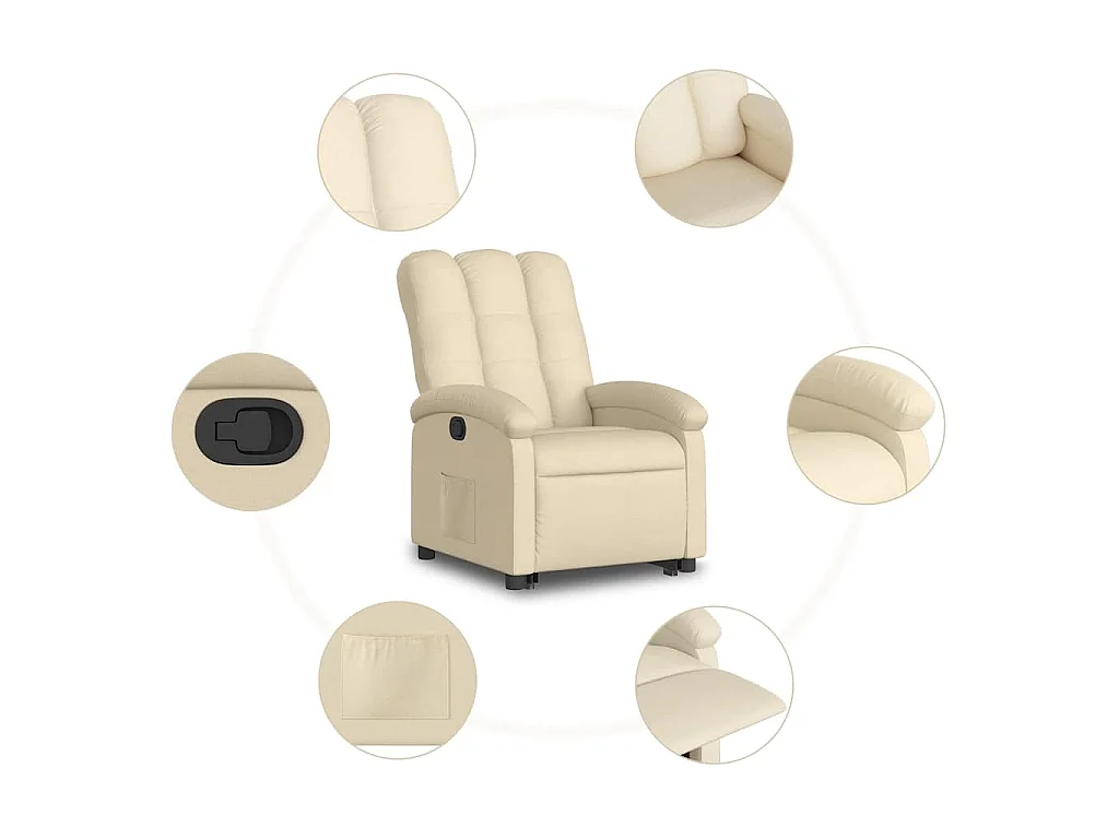 Sta-op-stoel verstelbaar stof crèmekleurig