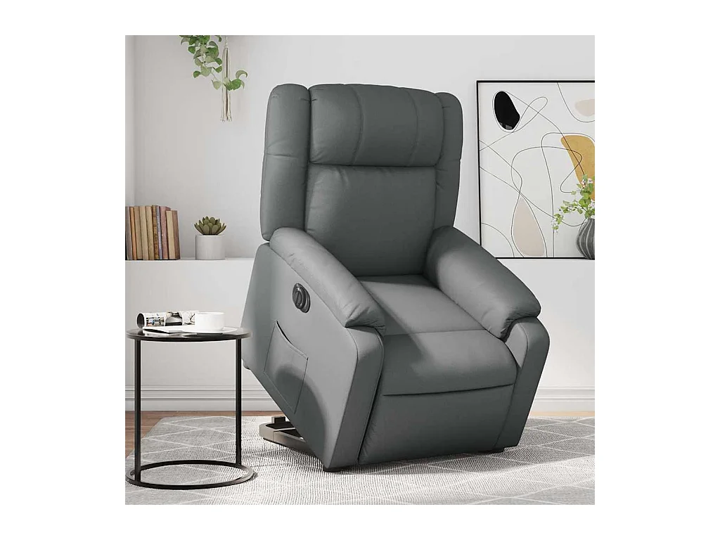 Fauteuil inclinable de massage électrique gris similicuir